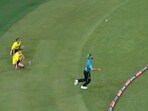 Michael Neser completes his bunny hop catch in 2023.