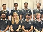 Atharvaa P Tayade (bottom extreme left) poses for a team photo.