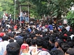 At least 11 people were killed in a stampede on June 4 outside the M Chinnaswamy stadium in Bengaluru. (AFP)