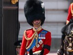  At the Trooping the Colour, Prince William dazzles on horseback in ceremonial regalia. REUTERS/Toby Melville