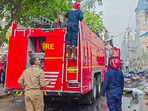 Fire broke out in the CCS Building, Janpath Road. Fire broke out in the CCS Building, Janpath Road.