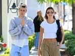 Justin Bieber with Hailey Bieber.