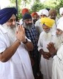 Shiromani Akali Dal president Sukhbir Singh Badal campaigning for party candidate Parupkar Singh Ghumman for the Ludhiana West assembly bypoll. (HT Phot)