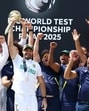 South Africa centurion Aiden Markram lifts the ICC Test Championship mace skipper Temba Bavuma (R) and other teammates after the win over Australia in the WTC Final at Lord’s on Saturday. (Reuters) South Africa centurion Aiden Markram lifts the ICC Test Championship mace skipper Temba Bavuma (R) and other teammates after the win over Australia in the WTC Final at Lord’s on Saturday. (Reuters)
