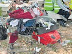 The luggage, along with aircraft manuals and emergency handbooks found near debris, will remain untouched until Aircraft Accident Investigation Bureau officials clear their examination. (HT Photo) The luggage, along with aircraft manuals and emergency handbooks found near debris, will remain untouched until Aircraft Accident Investigation Bureau officials clear their examination. (HT Photo)
