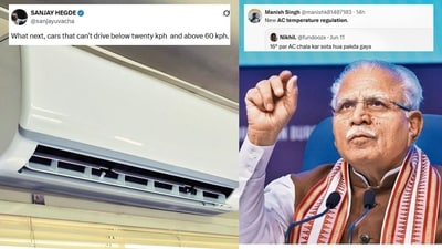 Union Minister Manohar Lal Khattar announced under the new provision that the temperature standardisation for ACs will be set between 20°C and 28°C. (Photo: Shutterstock and Shahbaz Khan/PTI ) Union Minister Manohar Lal Khattar announced under the new provision that the temperature standardisation for ACs will be set between 20°C and 28°C. (Photo: Shutterstock and Shahbaz Khan/PTI )