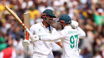 South African wicketkeeper-batter Kyle Verreynne was the player with the winning runs for his team, striking Starc through the covers for four to hand South Africa their first ICC title in 27 years. (REUTERS) South African wicketkeeper-batter Kyle Verreynne was the player with the winning runs for his team, striking Starc through the covers for four to hand South Africa their first ICC title in 27 years. (REUTERS)