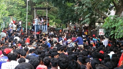 At least 11 people were killed in a stampede on June 4 outside the M Chinnaswamy stadium in Bengaluru. (AFP) (HT_PRINT) At least 11 people were killed in a stampede on June 4 outside the M Chinnaswamy stadium in Bengaluru. (AFP) (HT_PRINT)