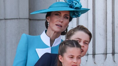 Catherine, Princess of Wales, Prince George and Princess Charlotte appear on the balcony of Buckingham Palace as part of the Trooping the Colour parade to honour Britain's King Charles on his official birthday in London, Britain, June 14, 2025. REUTERS/Toby Melville (REUTERS)