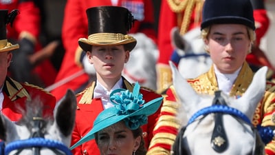 Britain's Catherine, Princess of Wales rides in a carriage, as part of the Trooping the Colour parade to honour Britain's King Charles on his official birthday in London, Britain, June 14, 2025. REUTERS/Toby Melville (REUTERS)