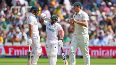 Temba Bavuma and Aiden Makram added a partnership of 150 runs (AP) Temba Bavuma and Aiden Makram added a partnership of 150 runs (AP)