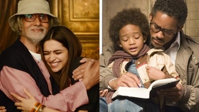 Amitabh Bachchan and Deepika Padukone in a still from Piku, Jaden Smith and Will Smith in a still from The Pursuit of Happyness. Amitabh Bachchan and Deepika Padukone in a still from Piku, Jaden Smith and Will Smith in a still from The Pursuit of Happyness.