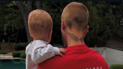 Justin Bieber with his son Jack. Justin Bieber with his son Jack.