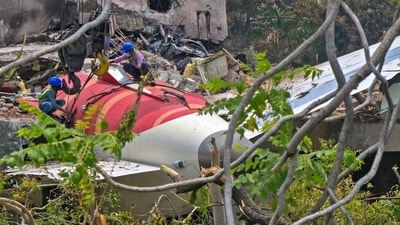 Air India's Boeing 787-7 Dreamliner aircraft crashed within minutes of takeoff from Ahmedabad's Sardar Vallabhbhai Patel International Airport. (AFP) Air India's Boeing 787-7 Dreamliner aircraft crashed within minutes of takeoff from Ahmedabad's Sardar Vallabhbhai Patel International Airport. (AFP)