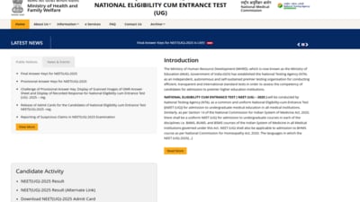 NEET UG Result 2025: NTA NEET results declared, direct link to check NEET UG Result 2025: NTA NEET results declared, direct link to check