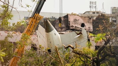 Doctors on Saturday said around 270 bodies have been brought to the hospital from the air crash site so far. (PTI) Doctors on Saturday said around 270 bodies have been brought to the hospital from the air crash site so far. (PTI)