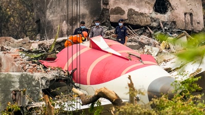Air India AI171 Boeing 787-7 Dreamliner aircraft crashed into the hostel complex of the BJ Medical College in Meghani Nagar area near Ahmedabad's Sardar Vallabhbhai International Airport on June 12 and turned into a ball of flames. (PTI) Air India AI171 Boeing 787-7 Dreamliner aircraft crashed into the hostel complex of the BJ Medical College in Meghani Nagar area near Ahmedabad's Sardar Vallabhbhai International Airport on June 12 and turned into a ball of flames. (PTI)