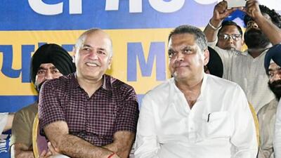 Punjab in-charge Manish Sisodia, addressed two rallies in Ludhiana West on Saturday in support of candidate Sanjeev Arora in Ludhiana on Saturday. (HT)