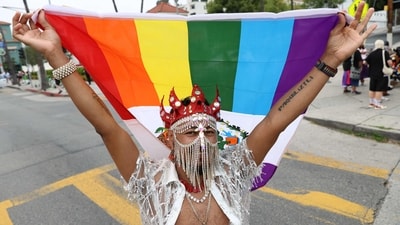 Boston's Pride Parade on June 14, 2025, will honor the LGBTQ+ community with a vibrant procession and festival. (Photo by Blake FAGAN / AFP) (AFP) Boston's Pride Parade on June 14, 2025, will honor the LGBTQ+ community with a vibrant procession and festival. (Photo by Blake FAGAN / AFP) (AFP)