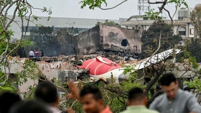 Debris of Air India flight 171 is pictured after it crashed in a residential area near the airport in Ahmedabad. (AFP) Debris of Air India flight 171 is pictured after it crashed in a residential area near the airport in Ahmedabad. (AFP)