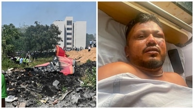 Ramesh, who was seated on 11A, said the aircraft felt like it got stuck in midair within a few seconds of takeoff (PTI photos) Ramesh, who was seated on 11A, said the aircraft felt like it got stuck in midair within a few seconds of takeoff (PTI photos)
