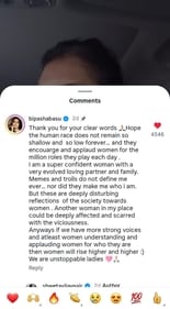 Bipasha's comment. Bipasha's comment.