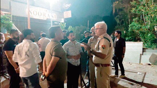 Following their reopening, the clubs were thoroughly inspected through the night under the supervision of Panchkula ACP (Law and Order) Surender Singh Dudy, accompanied by the Sector-5 SHO and other officials. (HT Photo)