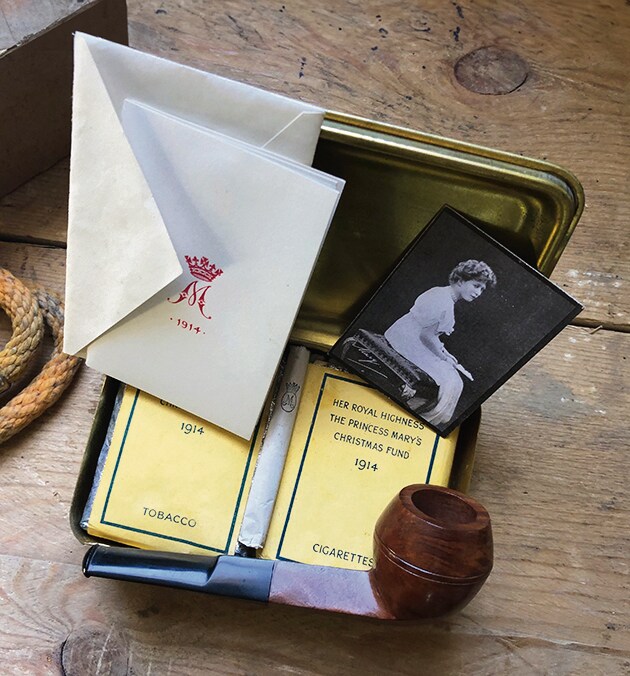 Most British troops received a Christmas box that contained cigarettes, a pipe and other smoking supplies. (Peter Doyle) Most British troops received a Christmas box that contained cigarettes, a pipe and other smoking supplies. (Peter Doyle)