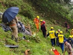 NDRF and SDRF personnel at the spot after a helicopter crashed near the Kedarnath shrine, in Rudraprayag district, Uttarakhand, Sunday, June 15, 2025. NDRF and SDRF personnel at the spot after a helicopter crashed near the Kedarnath shrine, in Rudraprayag district, Uttarakhand, Sunday, June 15, 2025.