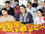 Relatives of Shubh Modi, one of the victims of the Air India crash, during his funeral at a crematorium in Ahmedabad on Sunday. (REUTERS) Relatives of Shubh Modi, one of the victims of the Air India crash, during his funeral at a crematorium in Ahmedabad on Sunday. (REUTERS)
