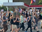 Demonstrators carry signs and chant while marching during a “No Kings” protest, Saturday, June 14, 2025, in Salt Lake City. (AP Photo/Amanda Barrett) Demonstrators carry signs and chant while marching during a “No Kings” protest, Saturday, June 14, 2025, in Salt Lake City. (AP Photo/Amanda Barrett)