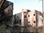 A view of a BJ Medical College UG premises where an Air India plane, B787 Aircraft VT-ANB crashed. A view of a BJ Medical College UG premises where an Air India plane, B787 Aircraft VT-ANB crashed.