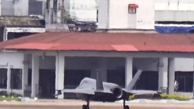The F-35 fighter jet is currently parked at the airport under tight security. (PTI) The F-35 fighter jet is currently parked at the airport under tight security. (PTI)