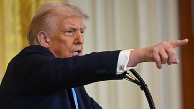 Trump has promoted these items to supporters, despite critics accusing him of using his political fame for personal profit. (AFP) Trump has promoted these items to supporters, despite critics accusing him of using his political fame for personal profit. (AFP)