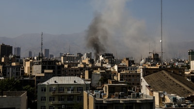 Smoke rises from an explosion following the Israeli strikes on Iran (via REUTERS)