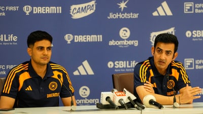 Shubman Gill and Gautam Gambhir address the press ahead of India's tour of England. (AP) Shubman Gill and Gautam Gambhir address the press ahead of India's tour of England. (AP)