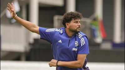 Kuldeep Yadav during a practice session ahead of the Test series against England. (BCCI) Kuldeep Yadav during a practice session ahead of the Test series against England. (BCCI)