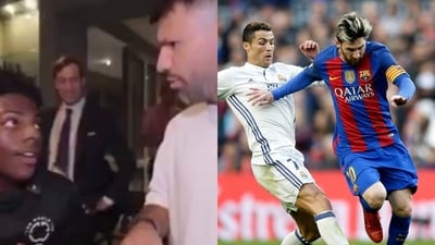 Sergio Aguero savages Speed and took a shot at Cristiano Ronaldo. (X and AP Images) Sergio Aguero savages Speed and took a shot at Cristiano Ronaldo. (X and AP Images)