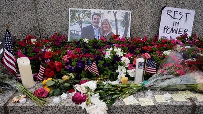 A memorial for Minnesota state Rep. Melissa Hortman and her husband Mark is seen at the state Capitol, Sunday, June 15, 2025, in St. Paul, Minn. (AP Photo/George Walker IV) (AP) A memorial for Minnesota state Rep. Melissa Hortman and her husband Mark is seen at the state Capitol, Sunday, June 15, 2025, in St. Paul, Minn. (AP Photo/George Walker IV) (AP)