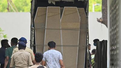 The hospital authorities have got coffins packed in trucks to return the bodies identified so far. (Raju Shinde/HT Photo) The hospital authorities have got coffins packed in trucks to return the bodies identified so far. (Raju Shinde/HT Photo)