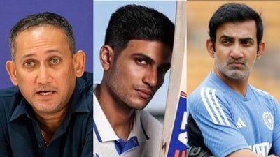 Ajit Agarkar, left and Gautam Gambhir, right, are not going to burden Shubman Gill with expectations (AFP/BCCI/PTI) Ajit Agarkar, left and Gautam Gambhir, right, are not going to burden Shubman Gill with expectations (AFP/BCCI/PTI)