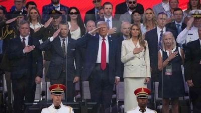 Trump military parade, which reportedly cost an estimated $45 million, featured dozens of troops, tanks, and historical reenactors. (Getty Images via AFP) Trump military parade, which reportedly cost an estimated $45 million, featured dozens of troops, tanks, and historical reenactors. (Getty Images via AFP)