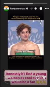 Kangana shared a brief clip originally shared by her fan account Kangana shared a brief clip originally shared by her fan account