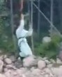 A video grab shows the girl falling from a zipline in Mahali on June 8.