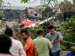 Debris of Air India flight 171 is pictured after it crashed in a residential area near the airport in Ahmedabad. Debris of Air India flight 171 is pictured after it crashed in a residential area near the airport in Ahmedabad.