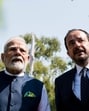 Prime Minister Narendra Modi with Cyprus' President Nikos Christodoulides in Nicosia on Monday. (AFP)