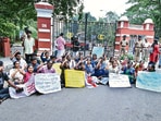 Students protest outside Anna University in Chennai in December last year. (ANI) Students protest outside Anna University in Chennai in December last year. (ANI)