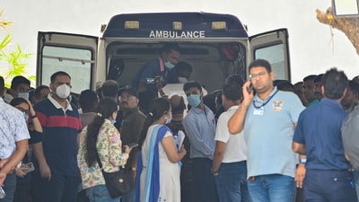 The body of one of the victims from the Air India plane crash handed over to family members after DNA matching confirmed the identity. (HT photo) The body of one of the victims from the Air India plane crash handed over to family members after DNA matching confirmed the identity. (HT photo)
