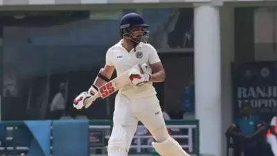 Agni Chopra, son of Vidhu Vinod Chopra, in action in the Ranji Trophy.
