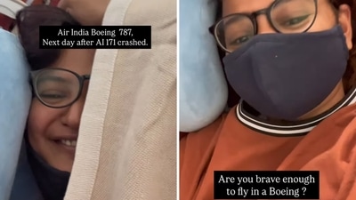 A woman filmed what appears to be an empty Air India plane she boarded a day after the Ahmedabad crash. (Screengrab) A woman filmed what appears to be an empty Air India plane she boarded a day after the Ahmedabad crash. (Screengrab)